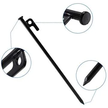 Suwimut Tent Stakes - 12 Inch Heavy Duty Steel Pegs