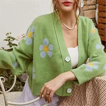 Trendy VLOJELRY Women's Flower Cardigan for Casual Style