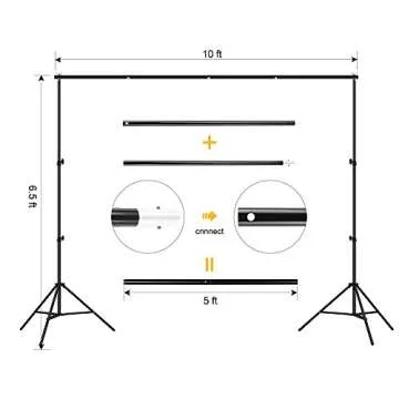 CRAPHY Photography Softbox Lighting Kit 12x45W Studio Continuous Light with 6.5ftx 10ft Background Support System Stand, 3X Backdrops (Green,White,Black) for Portrait, Product and Video Shooting