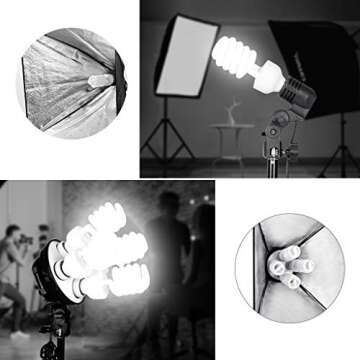 CRAPHY Photography Softbox Lighting Kit 12x45W Studio Continuous Light with 6.5ftx 10ft Background Support System Stand, 3X Backdrops (Green,White,Black) for Portrait, Product and Video Shooting