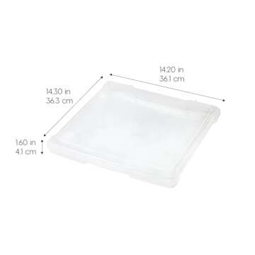 IRIS USA Fits 12" x 12" Paper, 10 Pack Thin Portable Plastic Scrapbook Paper Storage Cases with Buil...