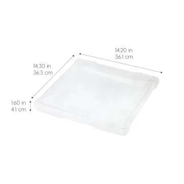 IRIS USA Fits 12" x 12" Paper, 10 Pack Thin Portable Plastic Scrapbook Paper Storage Cases with Buil...