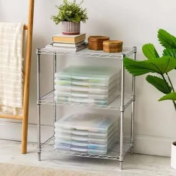 IRIS USA Fits 12" x 12" Paper, 10 Pack Thin Portable Plastic Scrapbook Paper Storage Cases with Built-in Handle for Art and Craft Supplies, Office Document, Stationery, Photo, Vinyl, Notebook, Clear