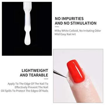 Vcedas Nail Art Liquid Latex Barrier for Nails 10ML Nail Peel off Liquid Tape Cuticle Guard Skin Barrier Protector for Fingers (10ML)