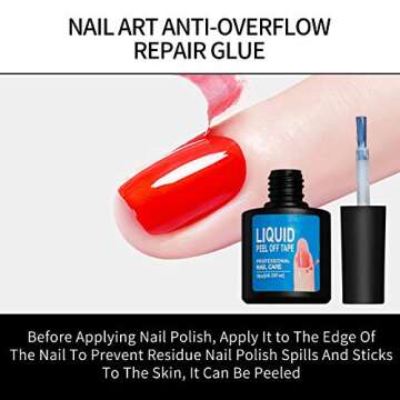 Vcedas Nail Art Liquid Latex Barrier for Nails 10ML Nail Peel off Liquid Tape Cuticle Guard Skin Barrier Protector for Fingers (10ML)