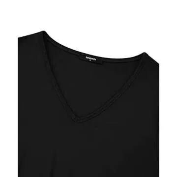 Lotusmile Womens Dressy Blouse Double Layers Mesh Shirt Ruffle 3/4 Flared Sleeve Tunic Tops(Black, 3XL)