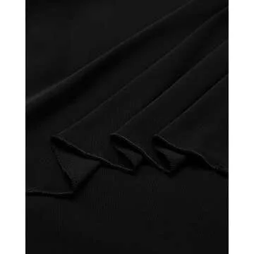 Lotusmile Womens Dressy Blouse Double Layers Mesh Shirt Ruffle 3/4 Flared Sleeve Tunic Tops(Black, 3XL)