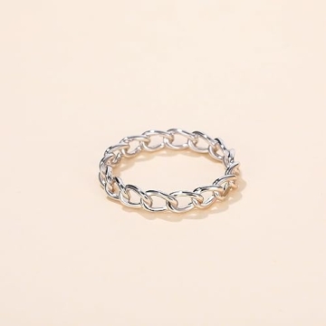 Mameloly 3.8mm 925 Sterling Silver Stackable Wedding Band