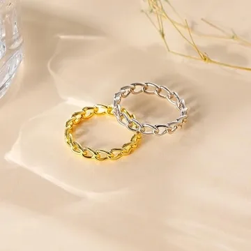 Mameloly 3.8mm 925 Sterling Silver Stackable Wedding Band