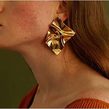 Jewdreamer 16 Pairs Gold Geometric Dangle Earrings Set