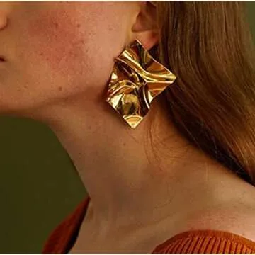 Jewdreamer 16 Pairs Gold Geometric Dangle Earrings Set