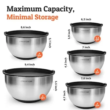 Priority Chef Mixing Bowls With Airtight Lids Set 1.5-5 Quart
