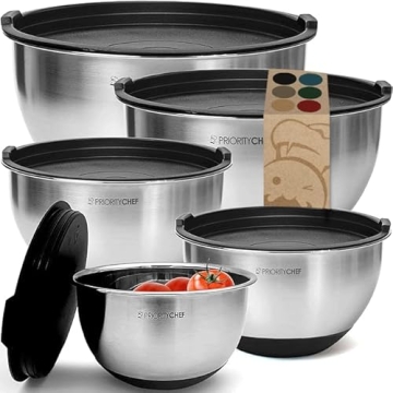Priority Chef Mixing Bowls With Airtight Lids Set 1.5-5 Quart