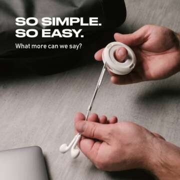 Side Winder Cable Organizer for Earbuds and Chargers