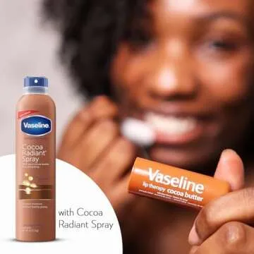 Vaseline Cocoa Radiant Spray 2-Pack for Dry Skin + Vaseline Lip Therapy Cocoa Butter Lip Balm (3 Piece Set)