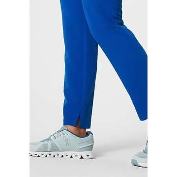 Fabletics Women's Performance Scrub Pant - MotionTech, 4-Way Stretch, Pocket-Packed, Lightweight, Semi-Slim Fit, L/Tall 31 in | 31, Royal Blue