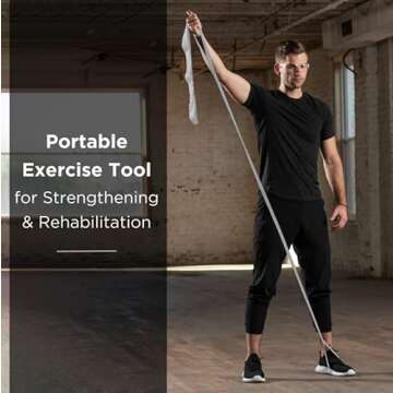 THERABAND CLX Resistance Band with Loops, Fitness Band for Home Exercise and Full Body Workouts, Portable Gym Equipment, Gift for Athlete, Individual 5 Foot Band, Silver, Super Heavy, Level 7