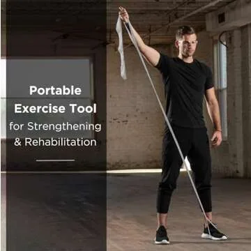 THERABAND CLX Resistance Band with Loops, Fitness Band for Home Exercise and Full Body Workouts, Portable Gym Equipment, Gift for Athlete, Individual 5 Foot Band, Silver, Super Heavy, Level 7