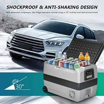 COSTWAY 53-Quart Car Refrigerator with Wheels