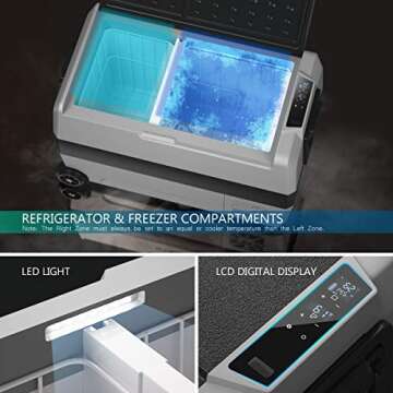 COSTWAY 53-Quart Car Refrigerator with Wheels