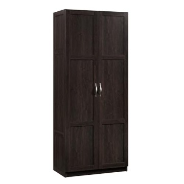 Sauder Cinnamon Cherry Storage Cabinet Spacious Organizer