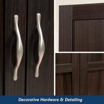 Sauder Cinnamon Cherry Storage Cabinet Spacious Organizer