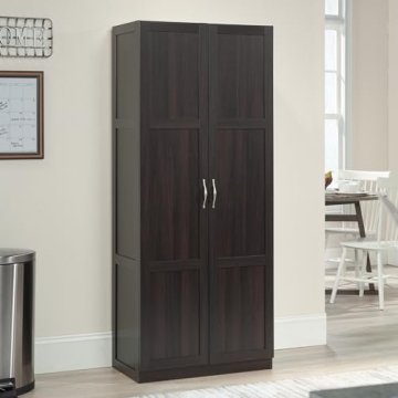 Sauder Cinnamon Cherry Storage Cabinet Spacious Organizer