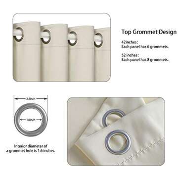 LORDTEX Blackout Curtains for Bedroom, Thermal Insulated Blackout Drapes with Grommet Top, Room Divi...