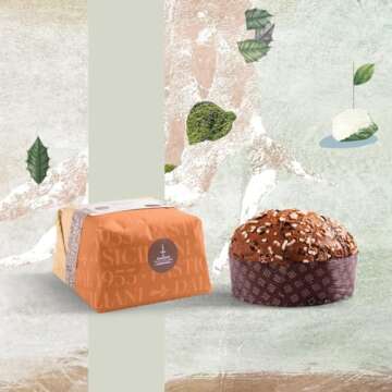 Fiasconaro Traditional Italian Chocolate Panettone Holiday Bread Cake, 2.2 Pound (1000 Gram) Hand Wrapped, Imported From Italy