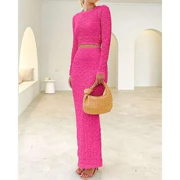BTFBM Women’s Fashion 2 Piece Outfits 2023 Fall Winter Long Sleeve Bodycon Set