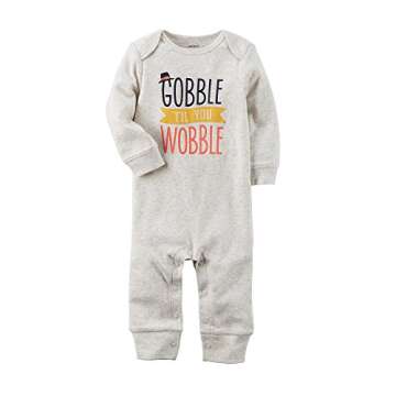 Carter's Baby Gobble 'Til You Wobble Jumpsuit Newborn Gray Newborn
