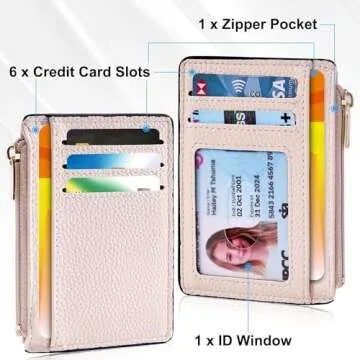 Tipmile Credit Card Holder for Women Slim Minimalist Front Pocket RFID Blocking Wallet Small Compact Card Case with ID Window