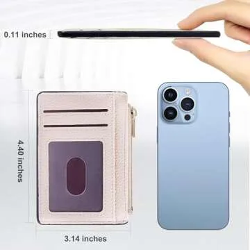 Tipmile Credit Card Holder for Women Slim Minimalist Front Pocket RFID Blocking Wallet Small Compact Card Case with ID Window