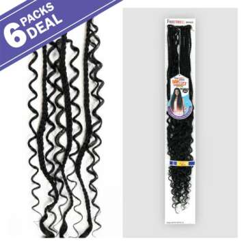 FreeTress Braids Synthetic Hair Crochet Braids Boho Hippie Braid 30 inches (6-pack, 1)