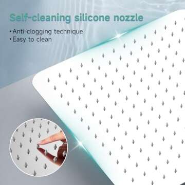 SR SUN RISE Luxury 16 Inch Extra Large Square Stainless Steel Shower Head High Pressure Rainfall Showerhead Ultra Thin Water Saving Polished Chrome 2.5 Gpm