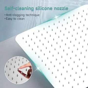 SR SUN RISE Luxury 16 Inch Extra Large Square Stainless Steel Shower Head High Pressure Rainfall Showerhead Ultra Thin Water Saving Polished Chrome 2.5 Gpm