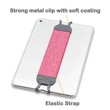 TFY Security Hand Strap Holder for Tablets, iPad, & e-Readers - iPad 10th, iPad 9 (iPad 8 & 7), iPad Air 5, iPad Mini 6 - iPad Pro 9.7 ", Pro 11" - Samsung Galaxy Tab - Google Nexus and More