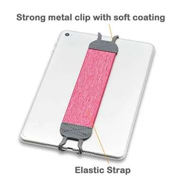 TFY Security Hand Strap Holder for Tablets, iPad, & e-Readers - iPad 10th, iPad 9 (iPad 8 & 7), iPad Air 5, iPad Mini 6 - iPad Pro 9.7 ", Pro 11" - Samsung Galaxy Tab - Google Nexus and More