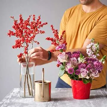 Tessco 6 Pack Glass Cylinder Vases Clear Flower Vase Floating Candle Holders Centerpiece Vases Tall Skinny Floating Candle Vases for Home Wedding Table Decorations Formal Dinners (12 x 3.35 Inch)