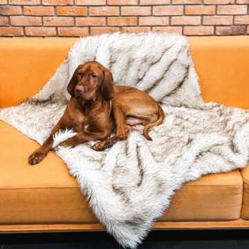 Waterproof Throw Blanket, Pet Bed Blanket for Dogs and Cats, Plush Fur Throw for Sleeping, Whelping,...