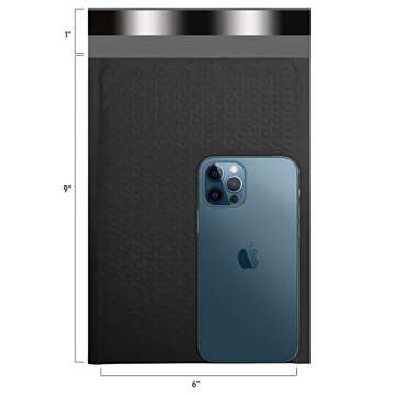 Fuxury Bubble Mailer 6x10" 25 Pack Black Bubble Mailers, Self-Seal Adhesive Padded Envelopes, Water Resistant Mailers, Shipping Envelopes for Packaging, Small Business, Mailing,Bulk#0