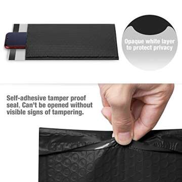 Fuxury Bubble Mailer 6x10" 25 Pack Black Bubble Mailers, Self-Seal Adhesive Padded Envelopes, Water Resistant Mailers, Shipping Envelopes for Packaging, Small Business, Mailing,Bulk#0