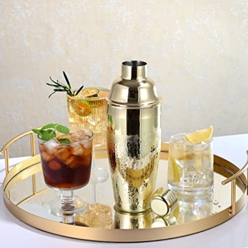 Etens Gold Cocktail Shaker - 24oz Stainless Steel Luxe Barware
