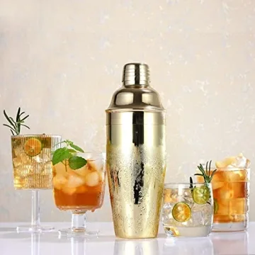 Etens Gold Cocktail Shaker - 24oz Stainless Steel Luxe Barware
