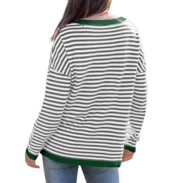 Stylish WIHOLL Women's Casual Striped Sweater Tops