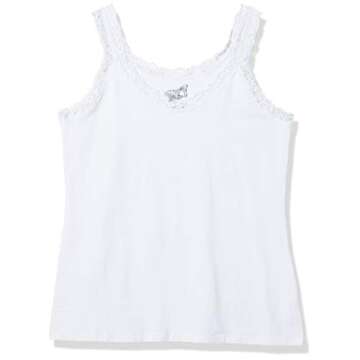 Just My Size Plus Size Lace Trim Tank Top for Women