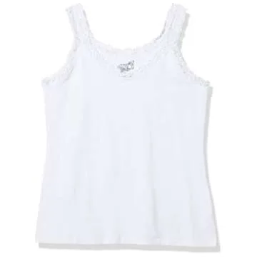 Just My Size Plus Size Lace Trim Tank Top for Women