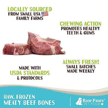 Raw Paws Meaty Beef Bones for Dogs, 8-lb - Made in USA - Frozen Raw Bones for Dogs - Raw Beef Bones ...