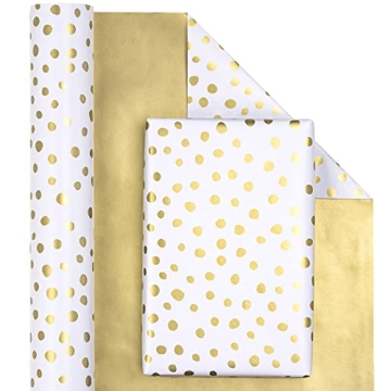 Luxurious WRAPAHOLIC Reversible Wrapping Paper - Gold Print