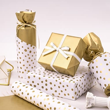 Luxurious WRAPAHOLIC Reversible Wrapping Paper - Gold Print
